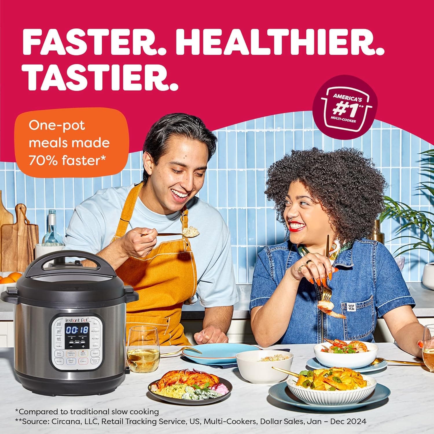 Instant Pot Duo 6 Qt 7-in-1 Electric Pressure Cooker, Stainless Steel 6 Quarts